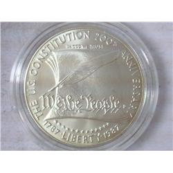 1987 US Constitution UNC Silver Dollar