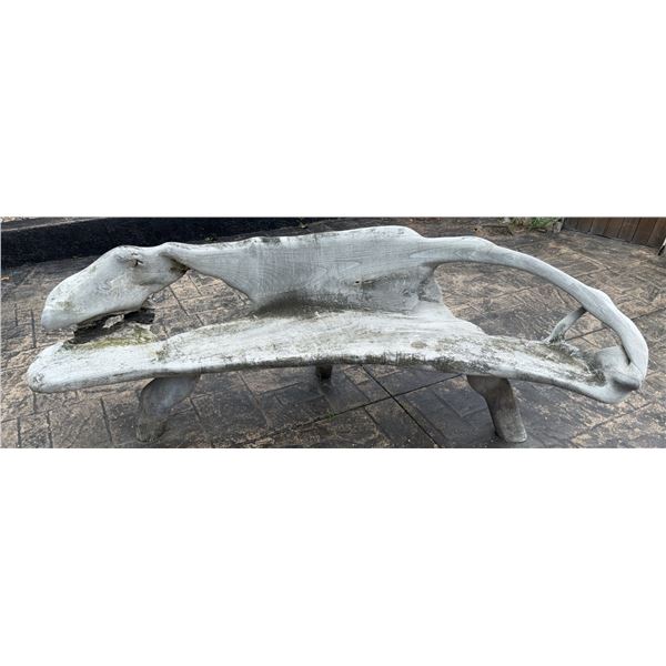 Teak Wood Sculptural Outdoor Front Yard Bench