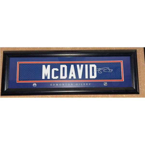 Connor McDavid Signed Edmonton Oilers Framed Jersey Print 8x24