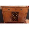 Image 1 : Oak Wood Sideboard With Wine Rack and Two Drawers