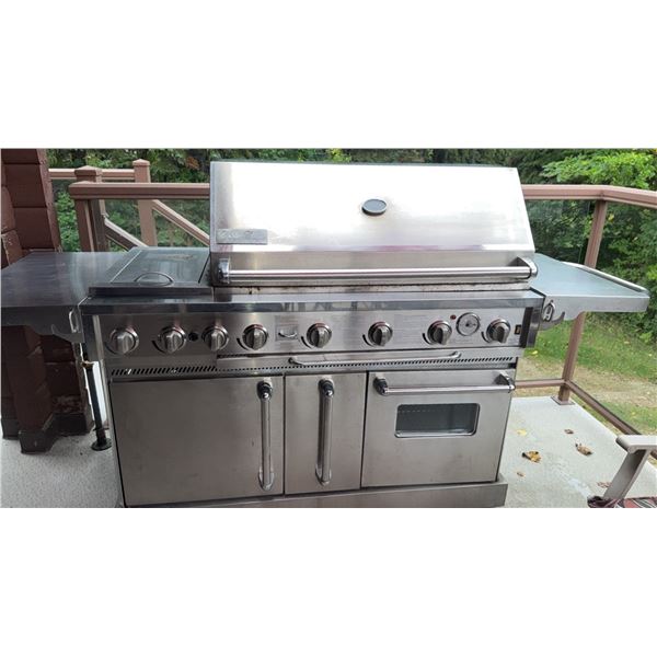 Grand Classic Stainless Steel Outdoor Natural Gas Grill with Side Burner and Oven
