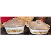 Image 2 : CorningWare Square Casserole Dishes with Lids, Two Pieces, Garden Harvest Pattern