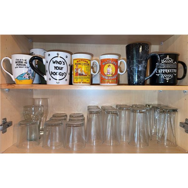 Glass Tumblers and Printed Ceramic Mugs