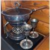 Image 3 : Silverplate Fondue Set with Stand, Two Goblets, and Coasters