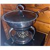 Image 6 : Silverplate Fondue Set with Stand, Two Goblets, and Coasters