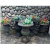 Image 1 : Five Cast Metal Flower Pots Three Large Two Small