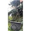 Image 3 : Cast Iron Outdoor Bench with Three Hanging Pot Holders and Decorative Garden Trellis