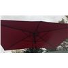 Image 5 : Six Chair Red Patio Dinette Set with Glass Table and Umbrella