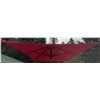 Image 6 : Six Chair Red Patio Dinette Set with Glass Table and Umbrella