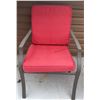 Image 7 : Six Chair Red Patio Dinette Set with Glass Table and Umbrella