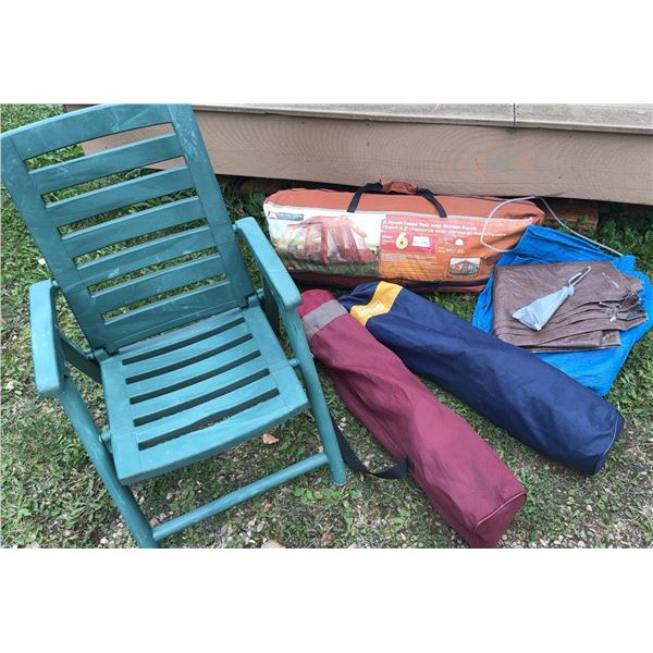 Outdoor Camping Lot with Ozark Trail 6-Person Tent, and more