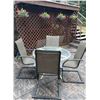 Image 1 : Outdoor Patio Set with Glass Table and Four Metal Sling Chairs