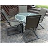 Image 2 : Outdoor Patio Set with Glass Table and Four Metal Sling Chairs