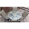 Image 3 : Outdoor Patio Set with Glass Table and Four Metal Sling Chairs