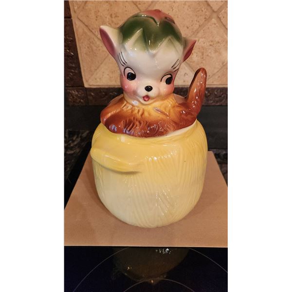 Ceramic Cat-Shaped Cookie Jar, 12" Tall