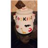 Image 1 : Ceramic Cookie Jar with Animal Motif and Red Trim