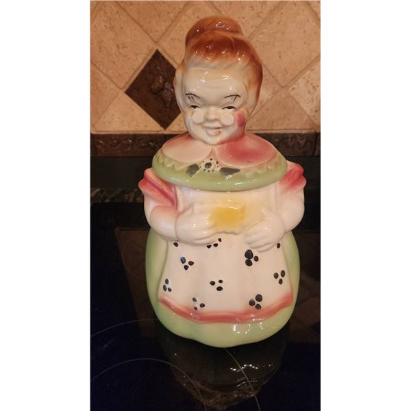 Hand-Painted Ceramic Girl Cookie Jar