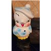 Image 1 : Ceramic Snowman Cookie Jar with Blue and White Glaze