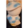 Image 3 : Ceramic Snowman Cookie Jar with Blue and White Glaze