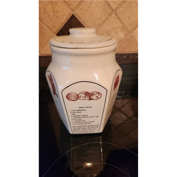 Ceramic Cookie Jar with Recipe Panels