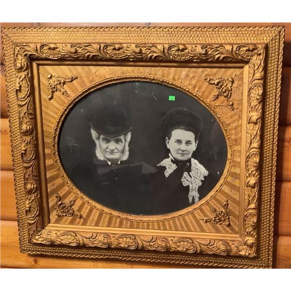 Ornate Gilt Wood Frame with Oval Portrait Photograph