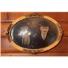 Image 2 : Oval Brass-Framed Sepia Photograph of Man and Woman