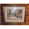 Image 1 : Framed Watercolour Print "The Day is Done" Signed by F. Evans
