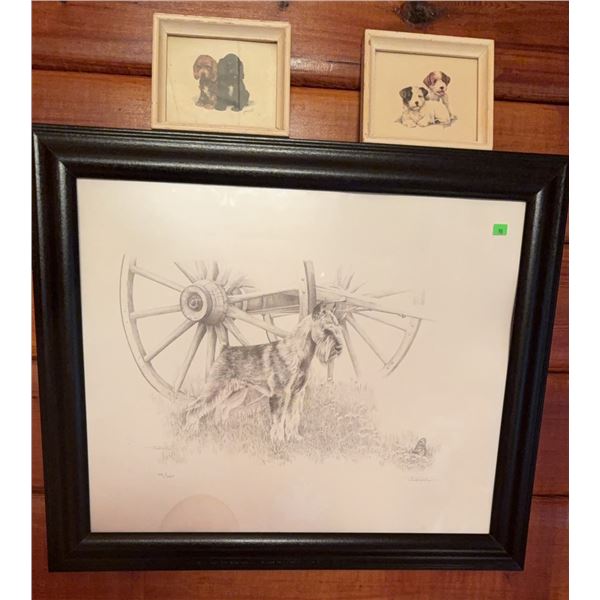 Framed Limited Edition Print by Larson, Goat and Wagon Wheel