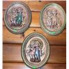 Image 1 : Three Oval Plaster Wall Plaques with Children and Animals Relief