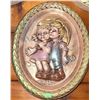 Image 2 : Three Oval Plaster Wall Plaques with Children and Animals Relief