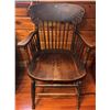 Image 1 : Spindle Back Oak Armchair with Carved Crest Rail