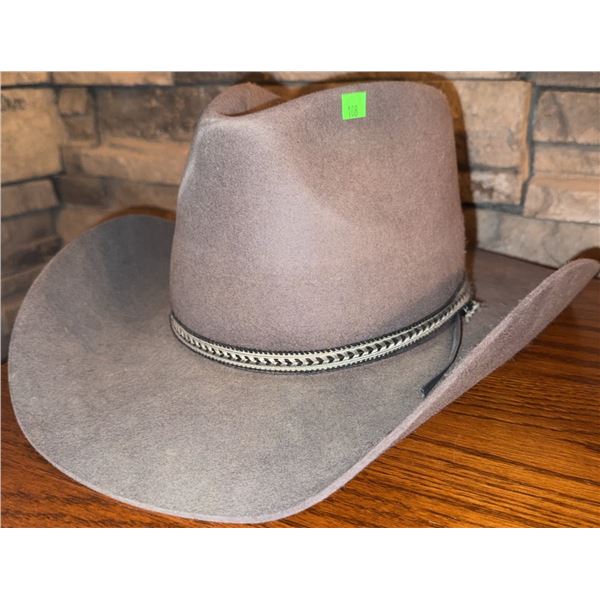 Grey Felt Western Cowboy Hat with Braided Hatband
