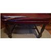 Image 2 : Upholstered Wood Armchair with Red Vinyl Covering
