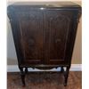 Image 3 : Wooden Cabinet with Double Doors and Metal Wall Art Panel