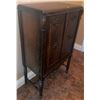 Image 4 : Wooden Cabinet with Double Doors and Metal Wall Art Panel