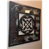 Image 6 : Wooden Cabinet with Double Doors and Metal Wall Art Panel