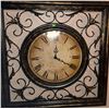Image 2 : Square Wall Clock With Ornamental Frame and Roman Numerals