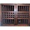Image 4 : Dark Wood Corner Hutch Cabinet with Ornate Carved Doors and Upper Shelving