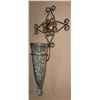 Image 6 : Home Decor Lot: Wood Owl Sculpture, Iron Wall Art, Hooks, Lantern, and Glass Wall Vases