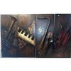 Image 1 : Four-Panel 3D Wall Art with Musical Instruments Relief