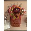 Image 4 : Bathroom Decor Lot with Framed Art, Marble Dispensers, and Faux Floral Arrangement
