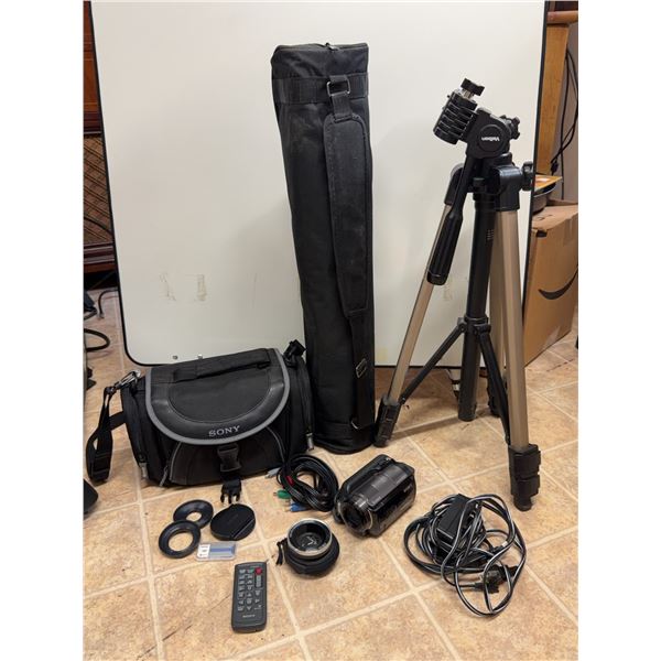 Sony Handycam HDR-XR200 Camcorder Bundle with Vebon Tripod and Accessories
