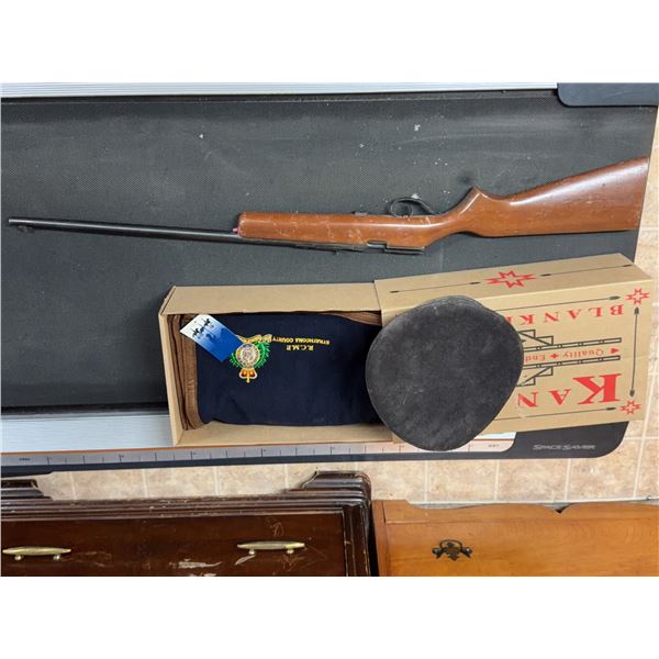 Coey Model 39 .22 Calibre Rifle, RCMP Strathcona County Blanket, Cap and Box