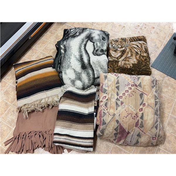 Blankets and Throws, Including Animal Motifs and Striped Patterns