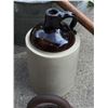 Image 4 : Household Items with Medalta Medicine Hat Jug, Sad Iron, Red Enamel Pot, and Mason Jars