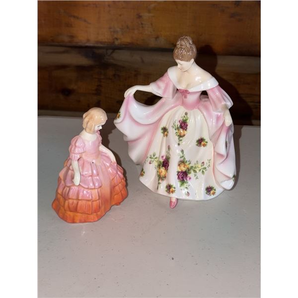 Royal Doulton Bone China Figurines Rose HN 1368 and Kathryn HN 4948