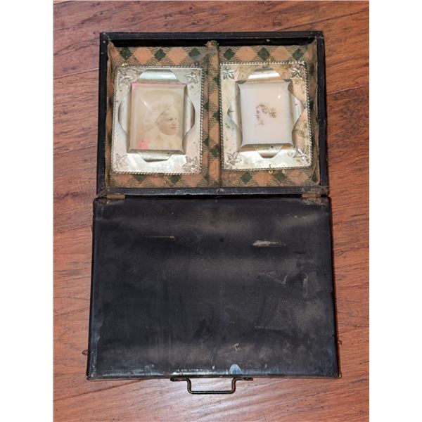 Photo Album with Metal Frames and Portrait Photographs
