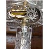 Image 10 : Cut Glass Table Lamp, Lidded Candy Dish, Ashtray, and Stemmed Glassware Group