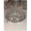 Image 4 : Cut Glass Table Lamp, Lidded Candy Dish, Ashtray, and Stemmed Glassware Group
