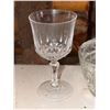 Image 7 : Cut Glass Table Lamp, Lidded Candy Dish, Ashtray, and Stemmed Glassware Group